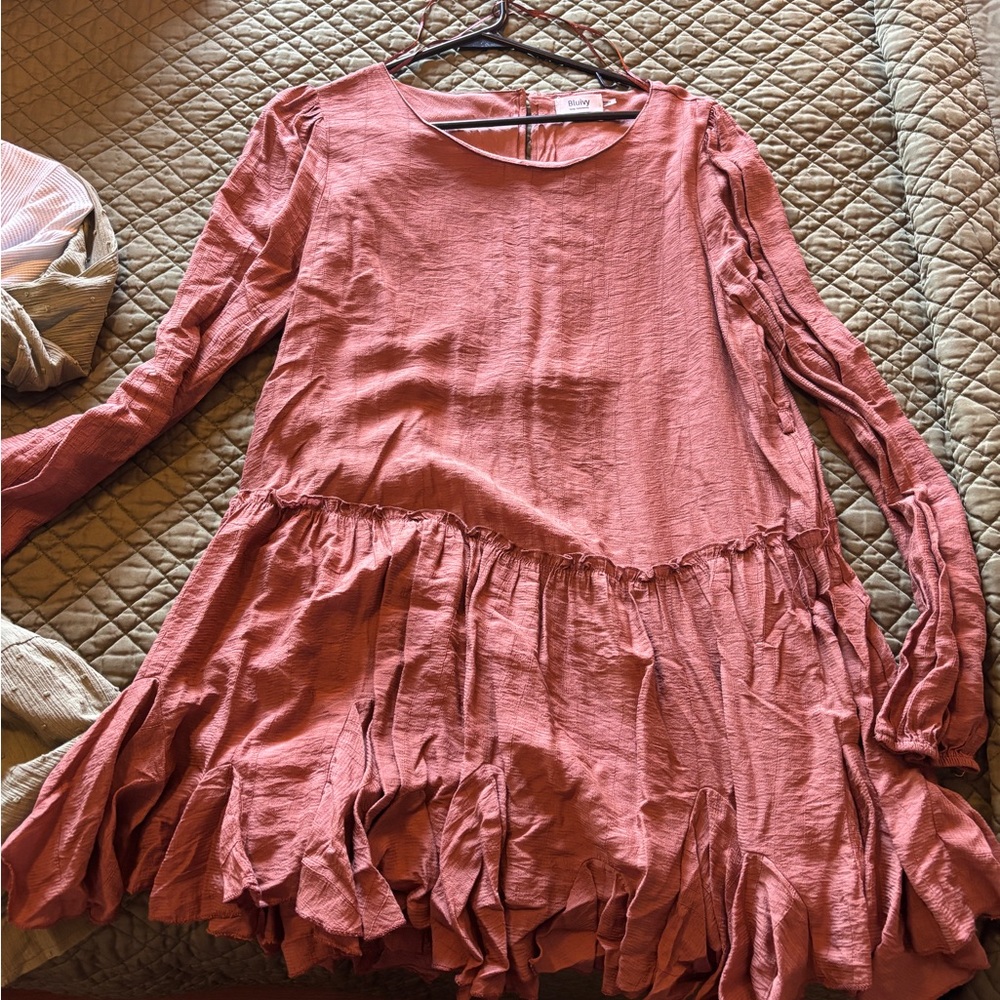 Dusty Pink Long Sleeve Dress